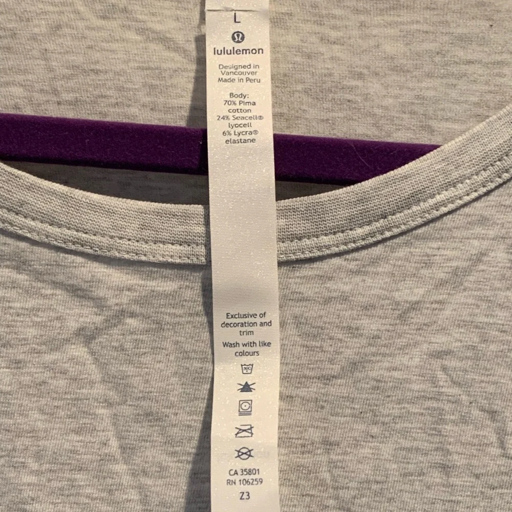 NWT Lululemon Gray Long Sleeve Shirt - Picture 3 of 6